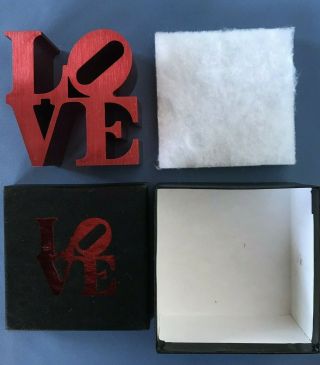 Vintage Robert Indiana Red Love Paperweight Pop Art Sculpture Valentines