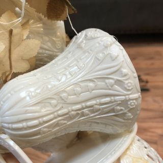 Vintage Bride & Groom Wedding Cake Topper Bells Dried Flowers Corsage Ornate 12” 6