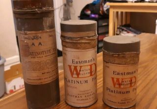 Antique Photography Paper Water/cold Development Eastman Kodak Tins