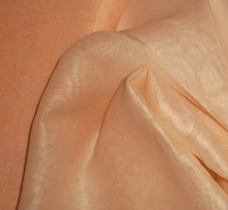 Vintage Organdy Peach Sheer Crisp Cotton Fabric 40 - 50 