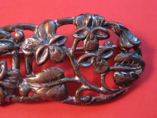 Vintage Wanacraft Sterling Silver Pin Brooch Signed Floral Flowers Antique Long