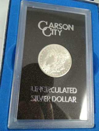 Antique Carson City Uncirculated Silver Dollar Coin 1883 - CC w/ Box Case Morgan 2