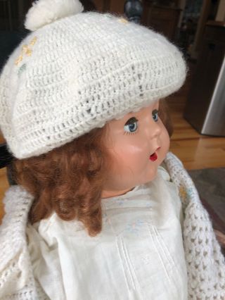 VINTAGE DOLL COMPOSITION 28 INCH BABY GIRL WITH CRIER 2
