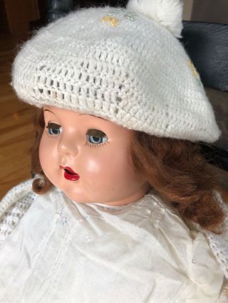VINTAGE DOLL COMPOSITION 28 INCH BABY GIRL WITH CRIER 3