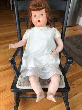 VINTAGE DOLL COMPOSITION 28 INCH BABY GIRL WITH CRIER 4