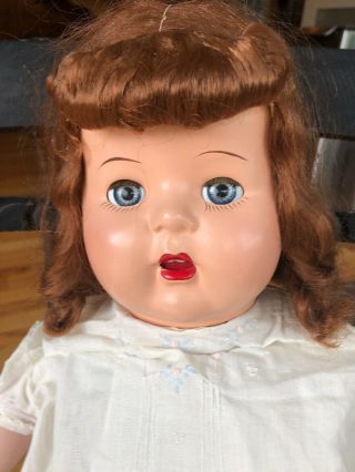 VINTAGE DOLL COMPOSITION 28 INCH BABY GIRL WITH CRIER 5