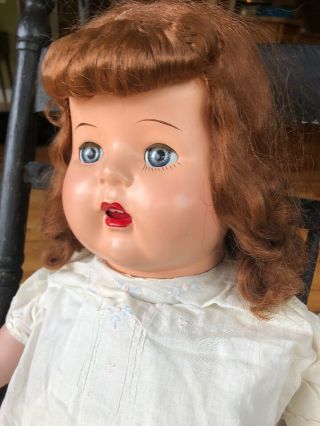 VINTAGE DOLL COMPOSITION 28 INCH BABY GIRL WITH CRIER 6
