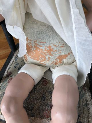 VINTAGE DOLL COMPOSITION 28 INCH BABY GIRL WITH CRIER 8