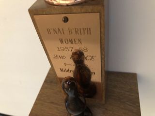 Vintage Women’s Bowling Trophy 1957 - 58 9 1/4” Tall 7