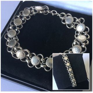 Vintage Antique Jewellery Unusual Silver Fancy Link Bracelet 26g
