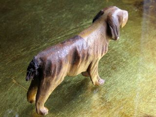 ANTIQUE SPANIEL DOG FOLK ART WOOD CARVING / PRIMITIVE DOG FIGURINE SCULPTURE 7