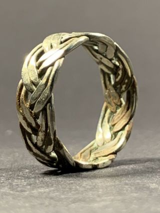 Very Rare Ancient Viking Norse Solid Silver Filigree Work Ring Circa.  800 - 900ad