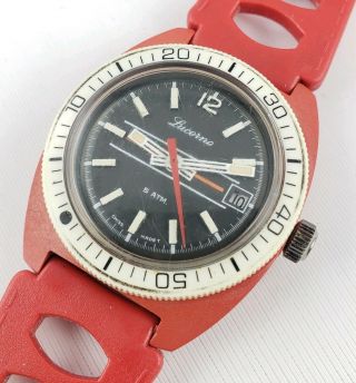Vintage Mens Lucerne Swiss Made Divers Wrist Watch - Plastic Case - Repair