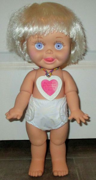 Vintage Galoob Baby Face Doll So Delightful Dee Dee 8 With Necklace & Diaper