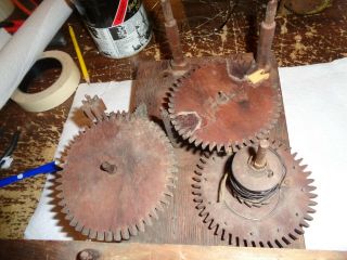 Antique - American Wooden - Grandfather Clock Movement - Ca.  1820 - To Restore T734 6