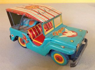 Vintage Antique Ko Japan Tin Litho Friction Jeep Car Truck Pigeon