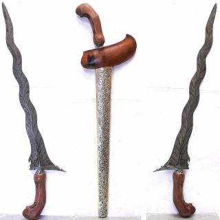 9 Loks Keris Surakarta Sword Solo Knife Java Indonesia Pamor Design