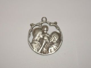 Antique Initials Dated 1911 Jesus Mary Joseph Religious Sterling Silver Pendant