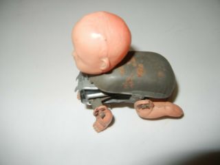 Antique/vintage 1920’s Era Celluloid & Tin Crawling Baby Doll Toy Not