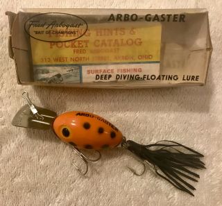 Fishing Lure Fred Arbogast Arbo Gaster Rare Six Spot Spotted Orange Tackle Bait