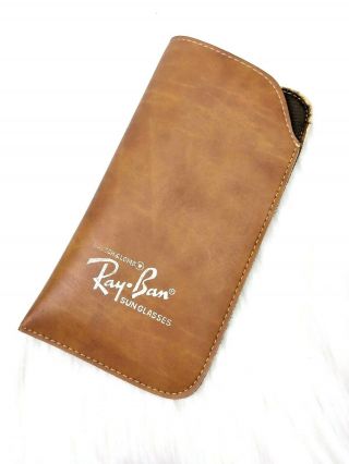 Vintage Bausch & Lomb Ray - Ban Brown Faux Leather Glasses Sleeve Case