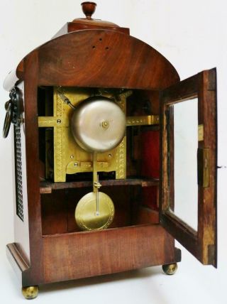 Antique English Regency Bracket Clock 8 Day Twin Fusee Bell Striking J.  W Hancock 10
