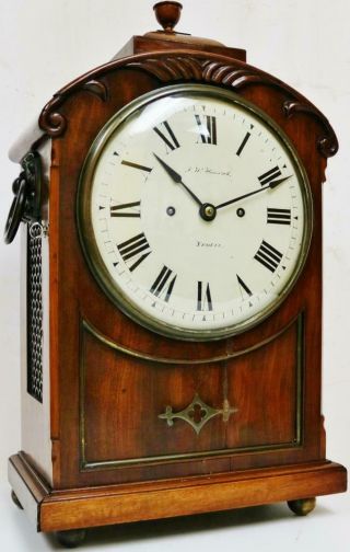 Antique English Regency Bracket Clock 8 Day Twin Fusee Bell Striking J.  W Hancock