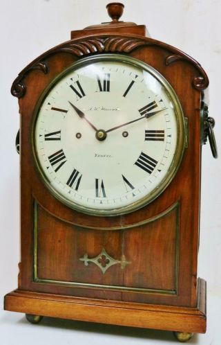 Antique English Regency Bracket Clock 8 Day Twin Fusee Bell Striking J.  W Hancock 3