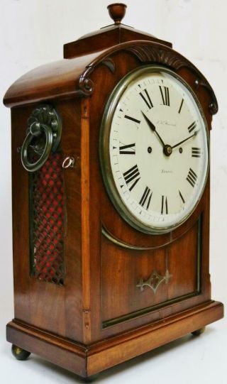 Antique English Regency Bracket Clock 8 Day Twin Fusee Bell Striking J.  W Hancock 4
