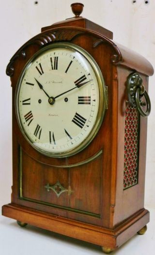 Antique English Regency Bracket Clock 8 Day Twin Fusee Bell Striking J.  W Hancock 5