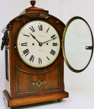 Antique English Regency Bracket Clock 8 Day Twin Fusee Bell Striking J.  W Hancock 7