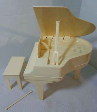 Vintage Electric Barbie Grand Piano with Bench and 1 tool 3