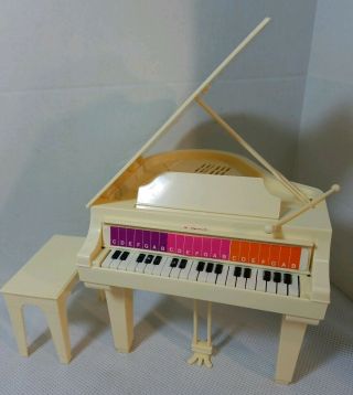Vintage Electric Barbie Grand Piano with Bench and 1 tool 6