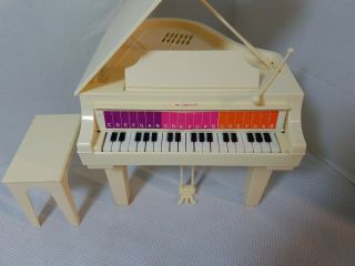 Vintage Electric Barbie Grand Piano with Bench and 1 tool 7