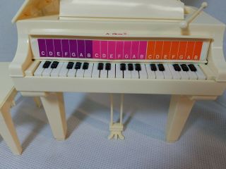 Vintage Electric Barbie Grand Piano with Bench and 1 tool 8