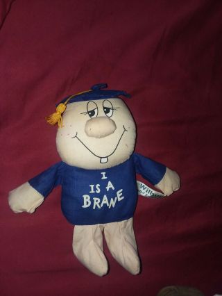 Vintage Russ Wilbur And Friends " I Is A Brane " Stuffed Doll 325 Collectible