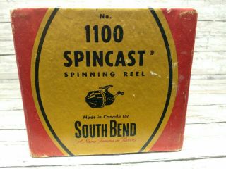 Vintage South Bend Spin Cast 1100 Model A Reel Made in Canada Box for Rod Pole 4