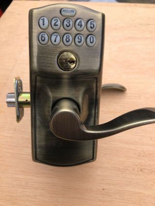 Schlage Fe595 - Cam - Acc Antique Brass Camelot Keypad Entry With Auto Lock