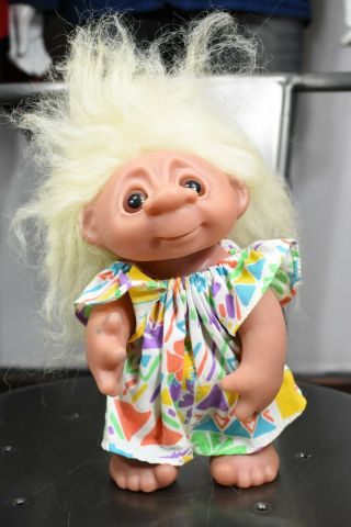 Vintage Dam Hawaiian Girl Troll Doll 9 " 1985 Made In Denmark