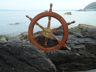 Large Ships Wheel 24 Inches Across - Nautical Maritime Size Home Decor Gift