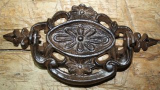 2 Cast Iron Antique Victorian Style Oval Drawer Pull,  Barn Handle,  Door Handles