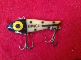 Doug English Bingo Lure With Weight In Chin Good Color TX 1940s 2
