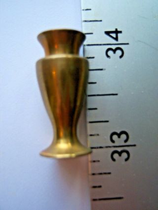 Vintage Dollhouse Miniature Solid Brass Vase Urn 1 - 1/16 Inch Tall