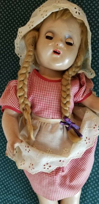 Vintage Composite Girl Doll,  17.  5 