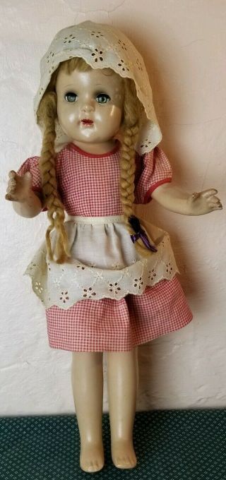 Vintage Composite Girl Doll,  17.  5 