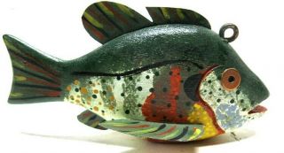 Vintage Ken Freese Sunfish Folk Art Fish Spearing Decoy Ice Fishing Lure