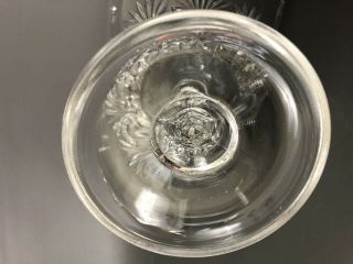 Antique U.  S.  Glass Co.  clear pressed glass banana bowl BULLS - EYE & FAN c.  1905 4