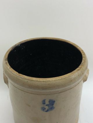 Antique Stoneware 3 Gallon Salt Glazed Cobalt Blue Crock 5