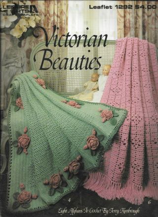 Leisure Arts Crochet Pattern Leaflet 1292 Victorian Beauties 8 Afghan Designs
