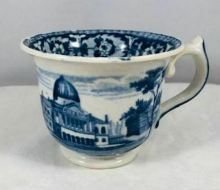 Rare Antique J&w Ridgway Blue Staffordshire Teacup " Boston State House " N/r